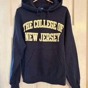 Never worn TCNJ navy blue hoodie sweatshirt